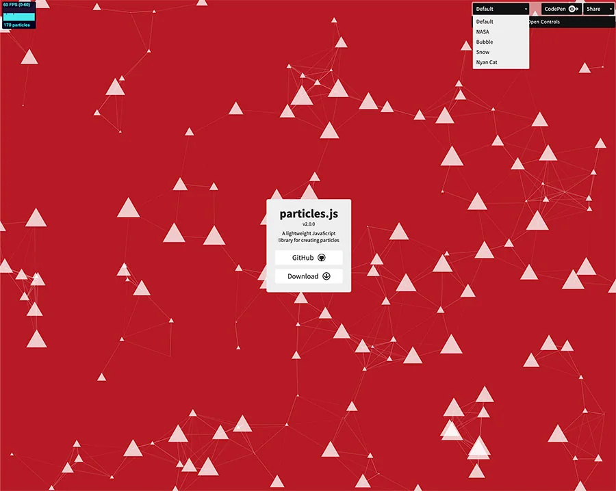 particles.js(パーティクル)で幾何学かっこいいホームページを演出!