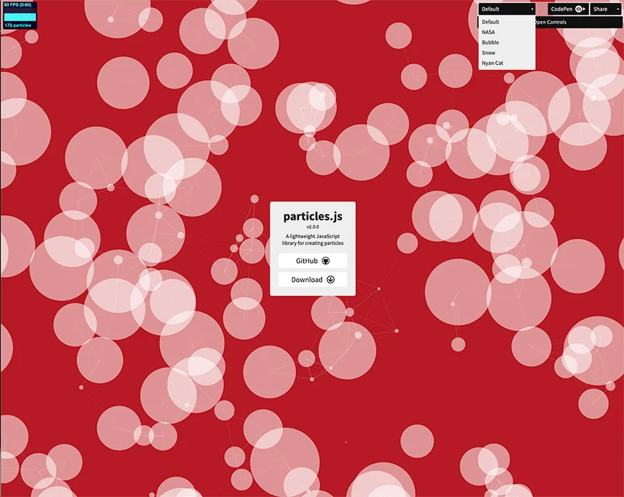particles.js(パーティクル)で幾何学かっこいいホームページを演出!